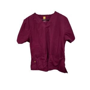 WONDER WINK Origin’s Women’s Scrubs Modern Fit Maroon Top Healthcare Large